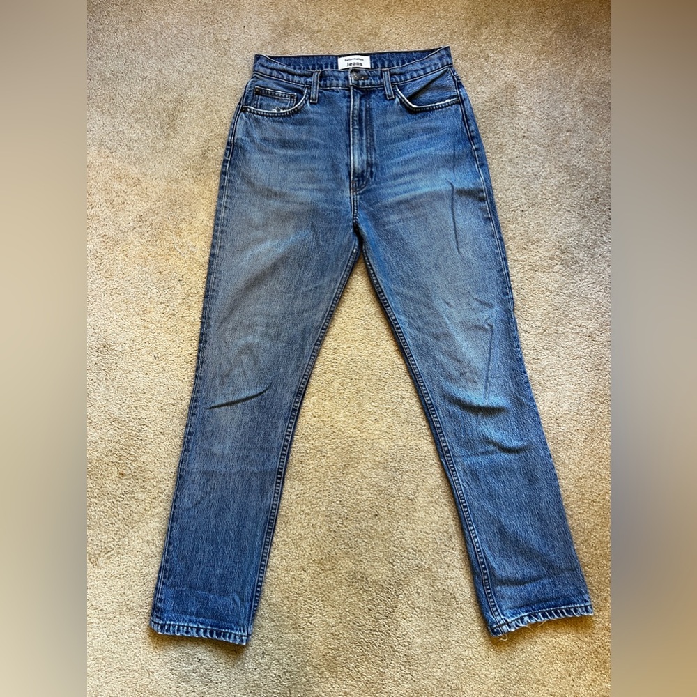 Reformation Cynthia High Rise Straight Jeans - Galway wash